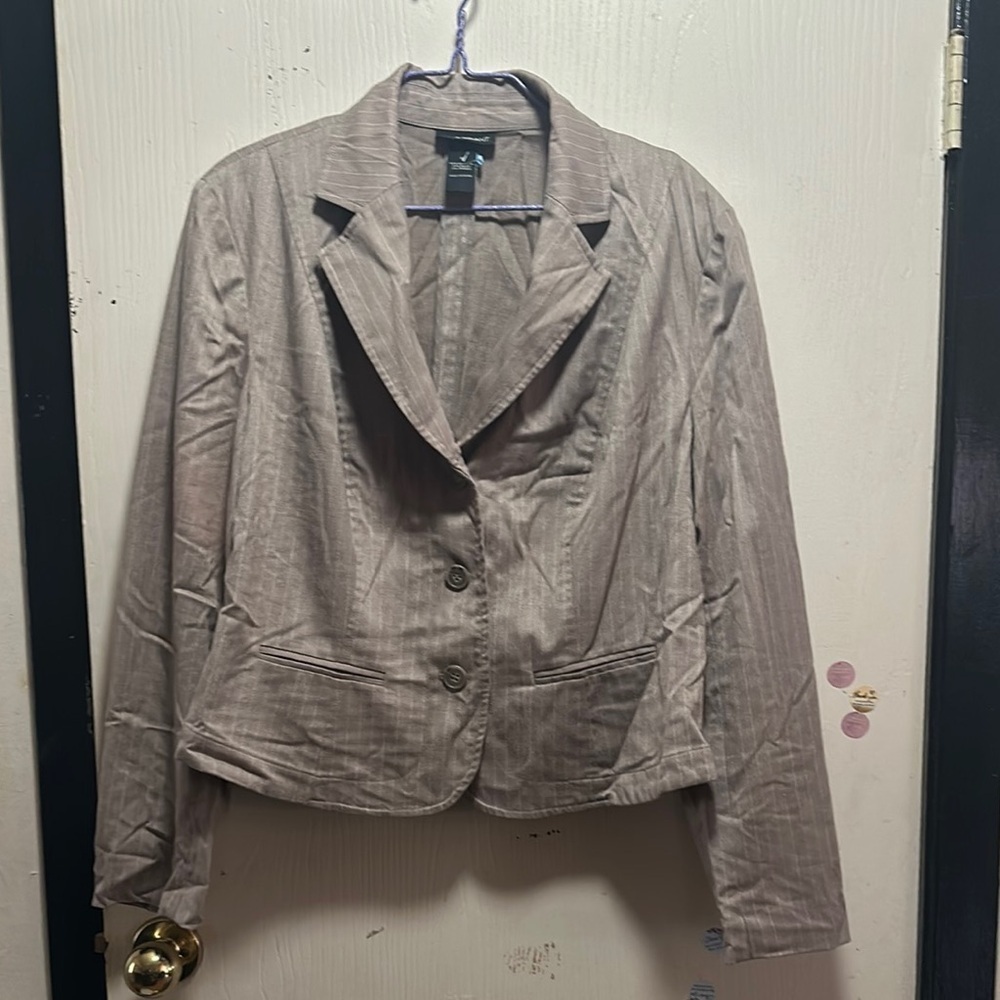 Lane Bryant Women's Plus Size 16 Pinstripe Blazer - Classic Neutral Career Style